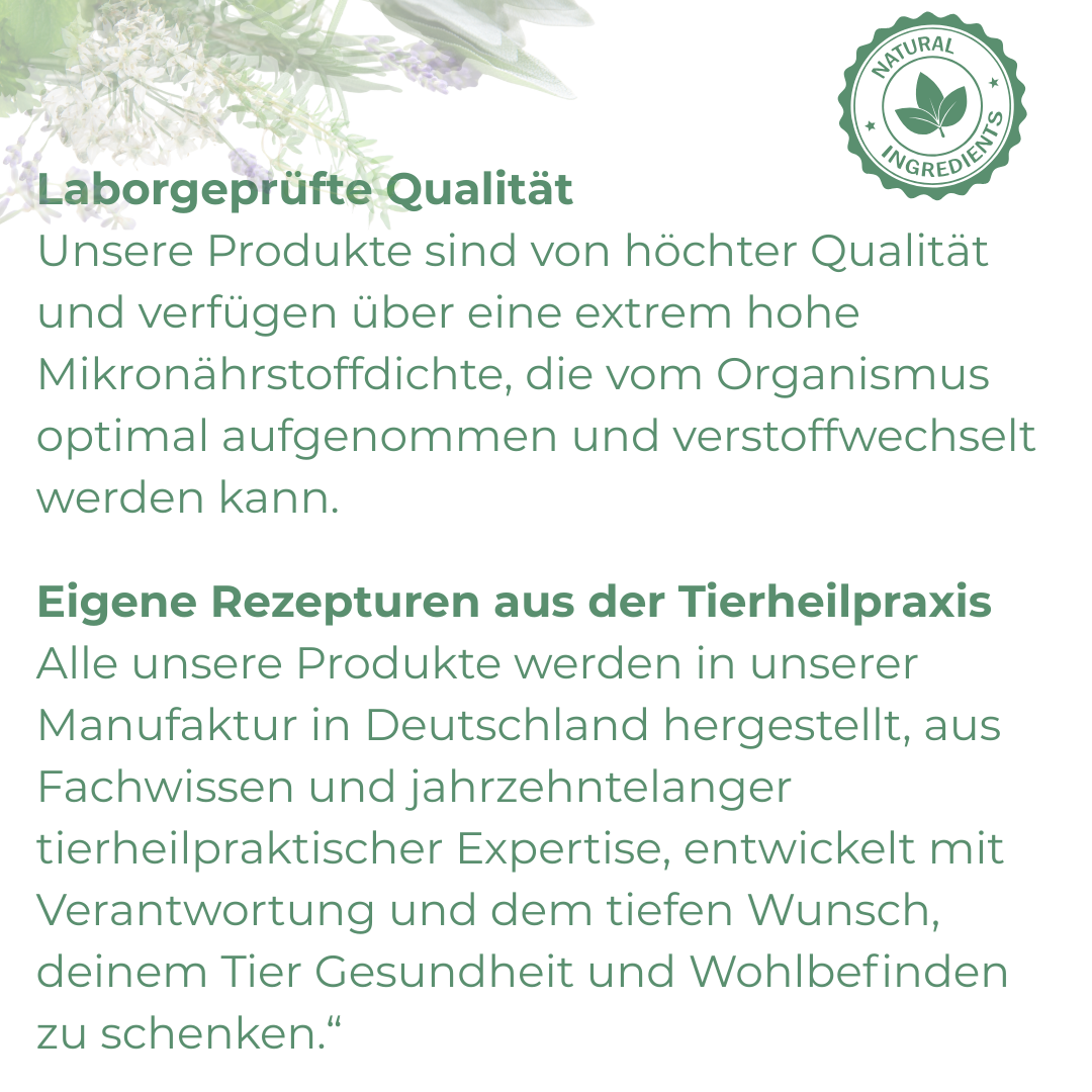 Qualität Beschreibung Ergänzungsfuttermittel Pferd und Hund