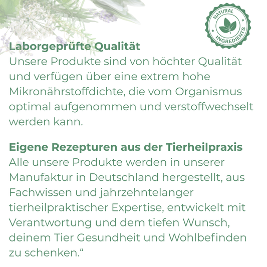 Qualität Beschreibung Ergänzungsfuttermittel Pferd und Hund