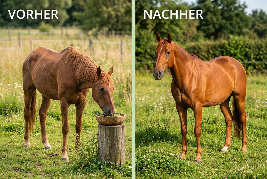 altes Pferd Muskelabbau durch Kräuter Muskelaufbau