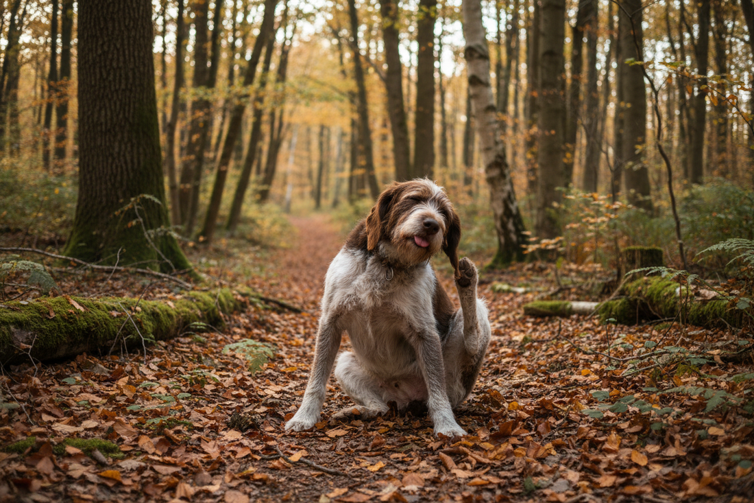 Hund kratzt sich wegen Flöhe Juckreiz
