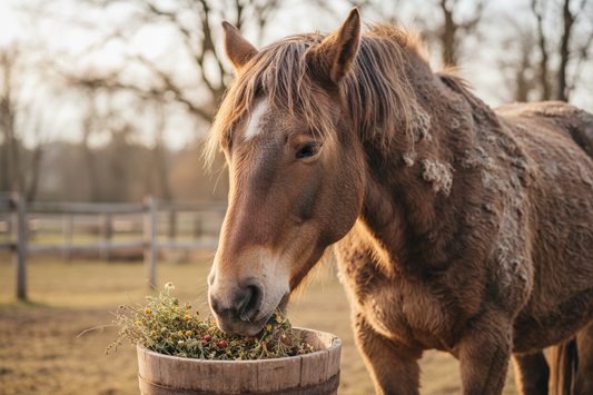 Leberkräuter für Pferde im Fellwechsel: Stoffwechsel & Abwehrkräfte unterstützen