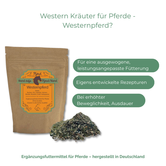 Western Kräuter für Pferde - Westernpferd Hand aufs Pferd/Hund Kräuter Manufaktur