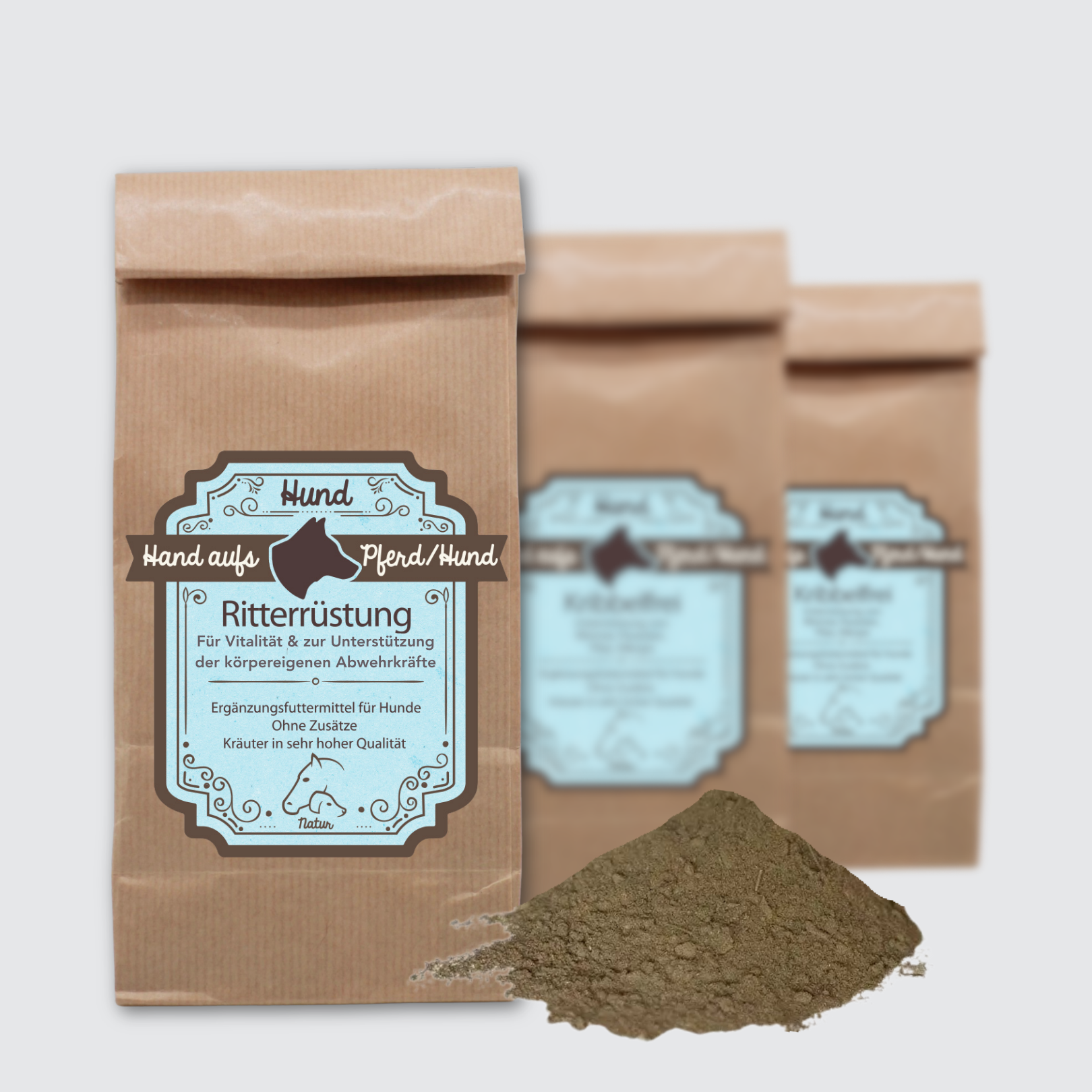 Verpackung Abwehr Kräuter für Hunde – Ritterrüstung - Unterstützen das körpereigene Immunsystem deines Hundes