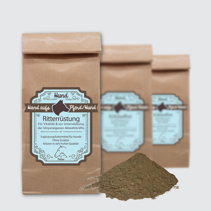 Verpackung Abwehr Kräuter für Hunde – Ritterrüstung - Unterstützen das körpereigene Immunsystem deines Hundes