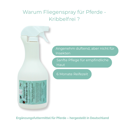 Natürliches Fliegenspray für Pferde, schützt vor Insekten und sorgt für langanhaltende Wirkung“