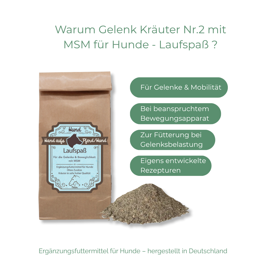 Gelenk Kräuter Nr.2 mit MSM für Hunde - für das natürliche Gleichgewicht der Gelenkbeweglichkeit mit Silizium &  MSM