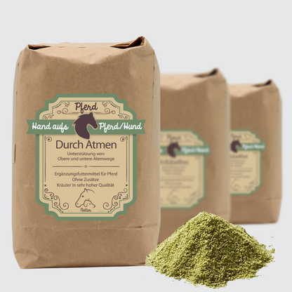 Verpackung Husten Kräuter für Pferde - Pflanzenbasierte Nährstoffvielfalt zur Unterstützung der Atemwege