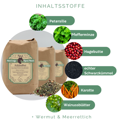 Kräutermischung für Pferde zur Unterstützung der Darmflora bei Wurmbefall