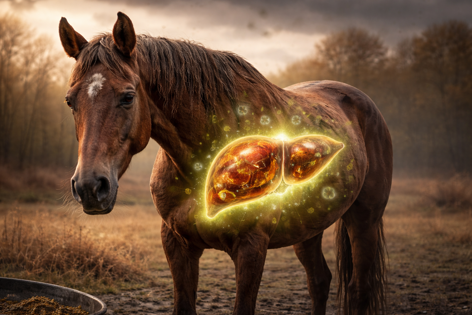 Pferd mit kranker Leber