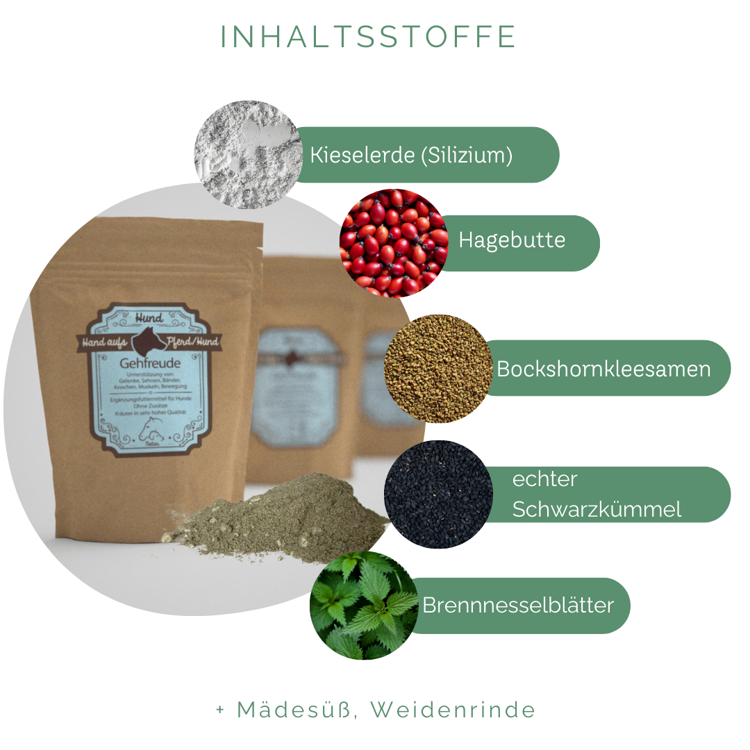 Naturbelassene Kräutermischung für die Sehnen von Hunden