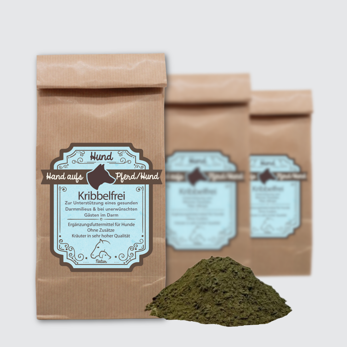Verpackung Wurm Kräuter für Hunde - Pflanzenbasierte Nährstoffvielfalt zur Unterstützung der Darmflora bei äußeren Einflüssen