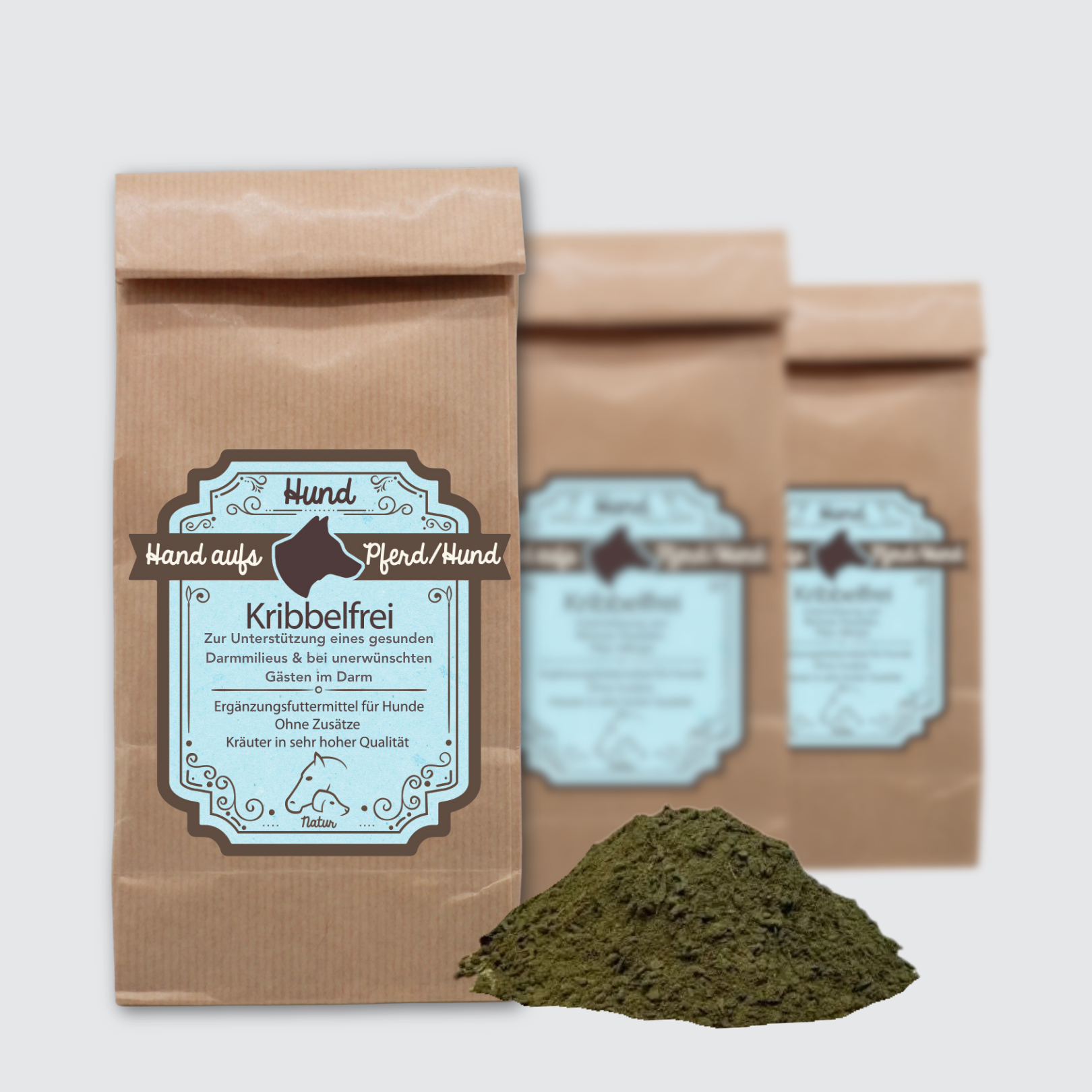 Verpackung Wurm Kräuter für Hunde - Pflanzenbasierte Nährstoffvielfalt zur Unterstützung der Darmflora bei äußeren Einflüssen