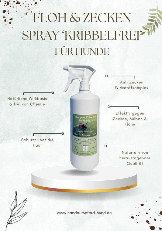 Floh & Zecken Spray für Hunde ohne Chemie – Kribbelfrei